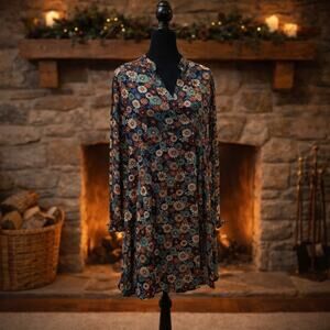 Umgee + Dress Womens XL Floral Print Boho Cottage Core New